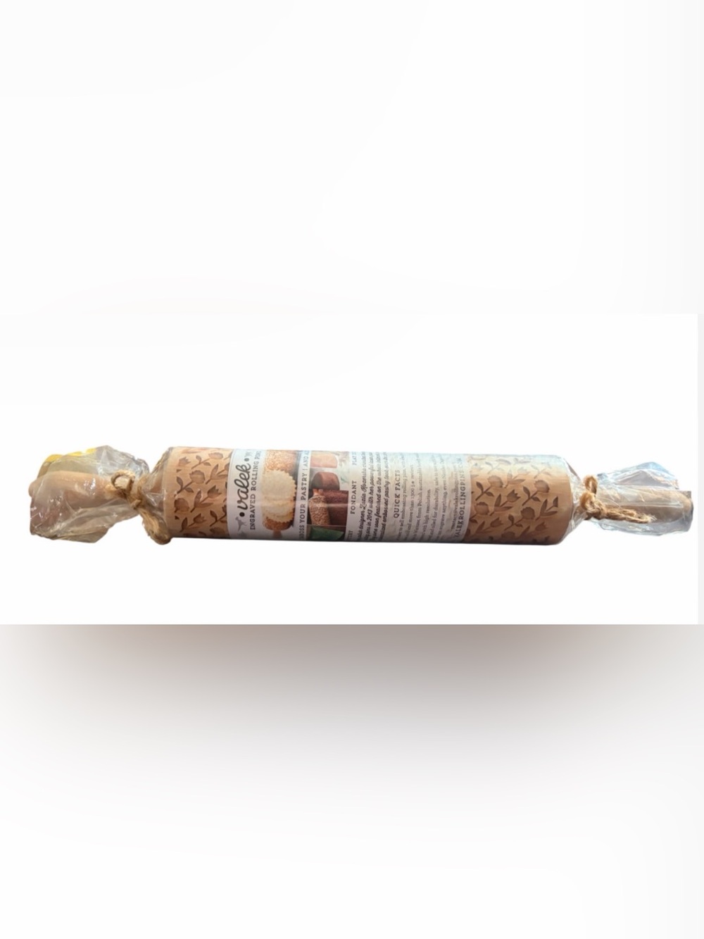 Valek Engraved Beech Wood 16” Rolling Pin Tulip Pattern Baking Tool New